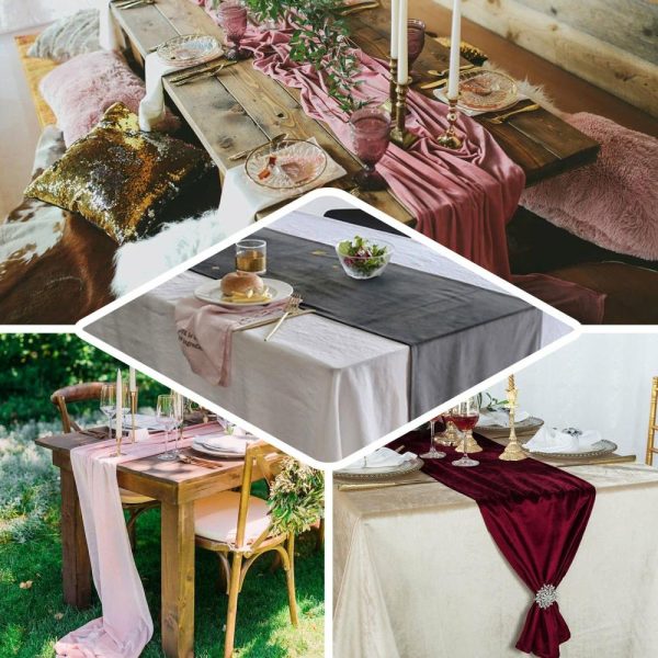 Velvet & Stylish Runners |  12″x108″ Champagne Premium Velvet Table Runner