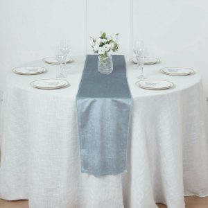 Velvet & Stylish Runners |  12″x108″ Dusty Blue Premium Velvet Table Runner