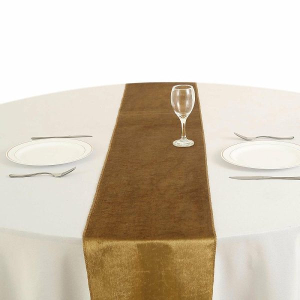 Velvet & Stylish Runners |  12″x108″ Gold Premium Velvet Table Runner