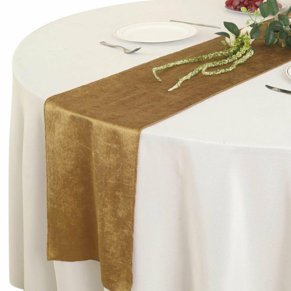 Velvet & Stylish Runners |  12″x108″ Gold Premium Velvet Table Runner