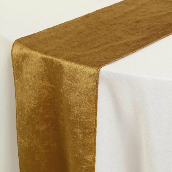 Velvet & Stylish Runners |  12″x108″ Gold Premium Velvet Table Runner