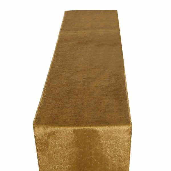 Velvet & Stylish Runners |  12″x108″ Gold Premium Velvet Table Runner