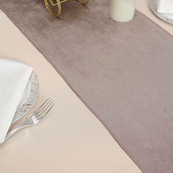 Velvet & Stylish Runners |  12″x108″ Mauve Premium Velvet Table Runner