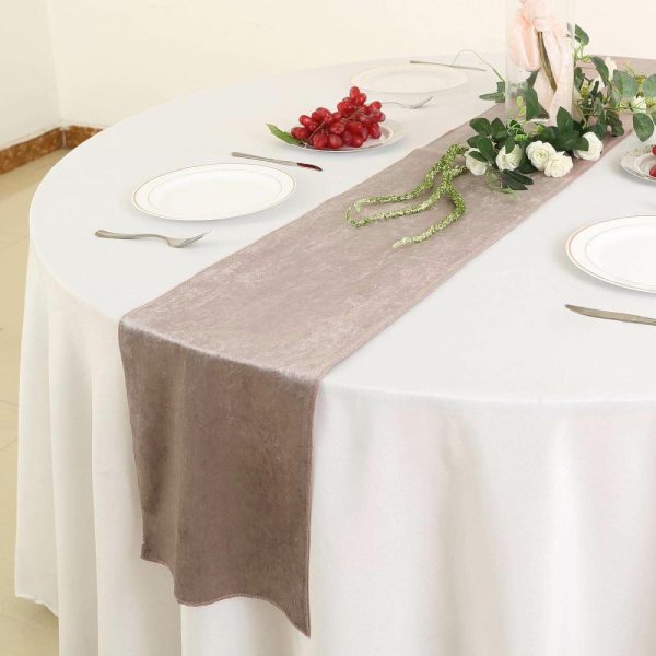 Velvet & Stylish Runners |  12″x108″ Mauve Premium Velvet Table Runner