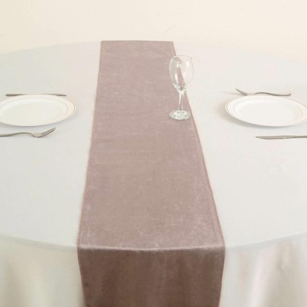 Velvet & Stylish Runners |  12″x108″ Mauve Premium Velvet Table Runner