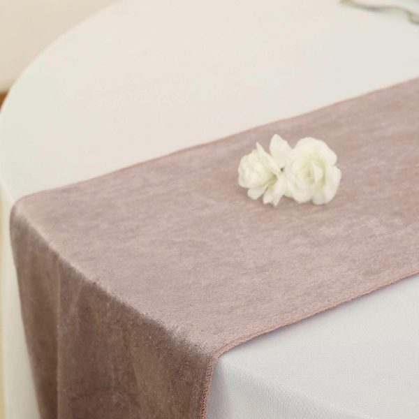 Velvet & Stylish Runners |  12″x108″ Mauve Premium Velvet Table Runner