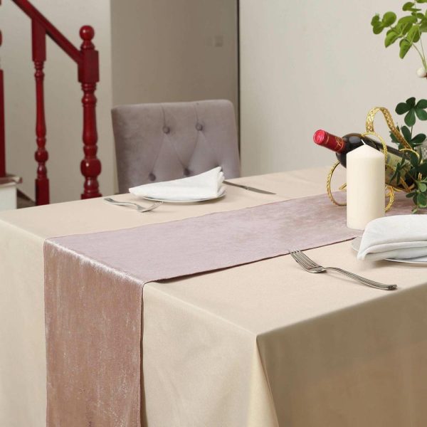 Velvet & Stylish Runners |  12″x108″ Mauve Premium Velvet Table Runner