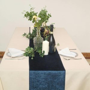 Velvet & Stylish Runners |  12″x108″ Navy Blue Premium Velvet Table Runner