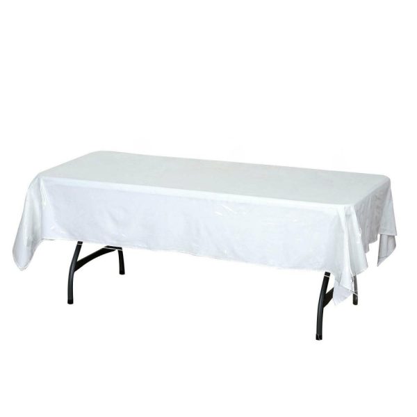 Vinyl & Plastic |  54″x72″ Clear 10 Mil Thick Eco-friendly Vinyl Waterproof Tablecloth PVC Rectangle Disposable Tablecloth