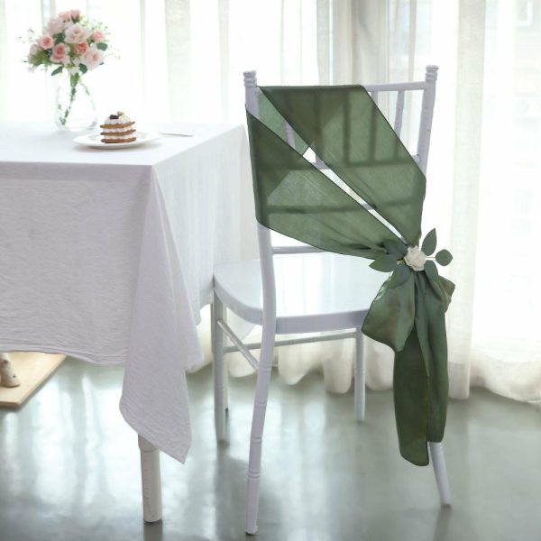 Satin Sashes |  5 Pack Dusty Sage Green Satin Chair Sashes – 6″x106″