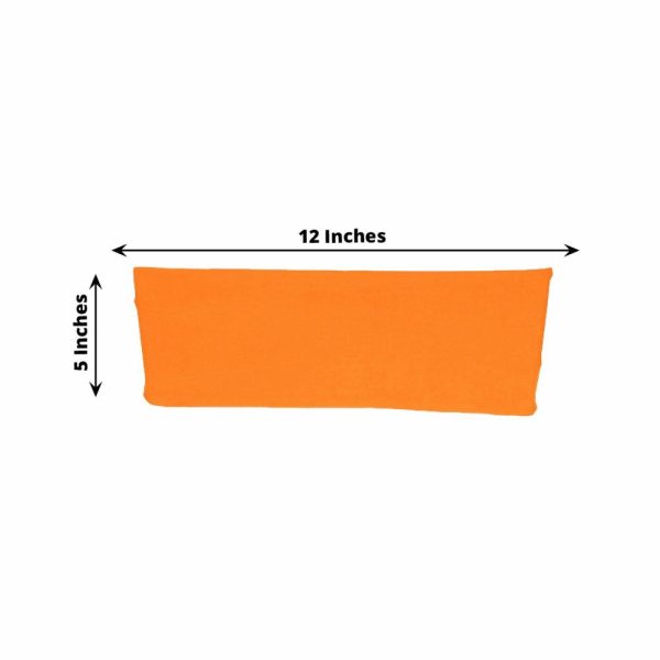 Spandex Sash Bands |  5 Pack Orange Spandex Stretch Chair Sashes Bands Heavy Duty with Two Ply Spandex – 5″x12″