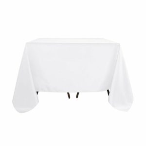 Polyester |  White Polyester Square Tablecloth 90″x90″