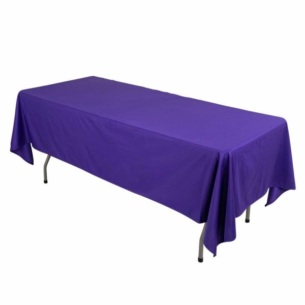 Scuba |  60″x102″ Purple Premium Scuba Wrinkle Free Rectangular Tablecloth, Seamless Scuba Polyester Tablecloth