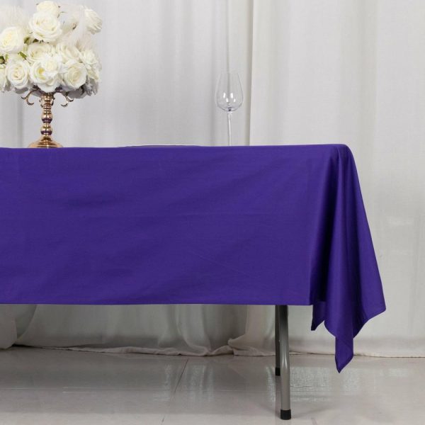 Scuba |  60″x102″ Purple Premium Scuba Wrinkle Free Rectangular Tablecloth, Seamless Scuba Polyester Tablecloth