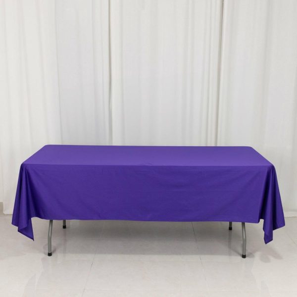 Scuba |  60″x102″ Purple Premium Scuba Wrinkle Free Rectangular Tablecloth, Seamless Scuba Polyester Tablecloth