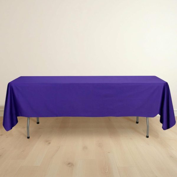 Scuba |  60″x102″ Purple Premium Scuba Wrinkle Free Rectangular Tablecloth, Seamless Scuba Polyester Tablecloth