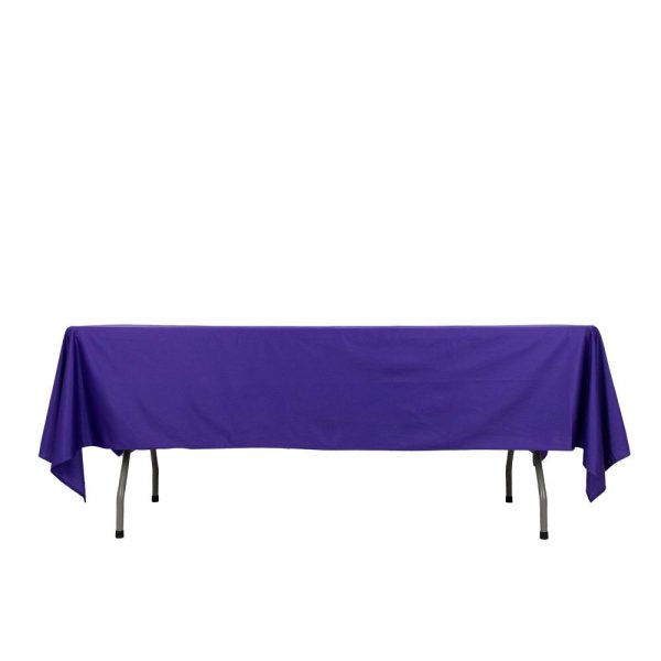 Scuba |  60″x102″ Purple Premium Scuba Wrinkle Free Rectangular Tablecloth, Seamless Scuba Polyester Tablecloth