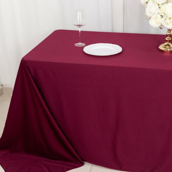 Scuba |  90″x132″ Burgundy Premium Scuba Wrinkle Free Rectangular Tablecloth, Seamless Scuba Polyester Tablecloth for 6 Foot Table With Floor-Length Drop