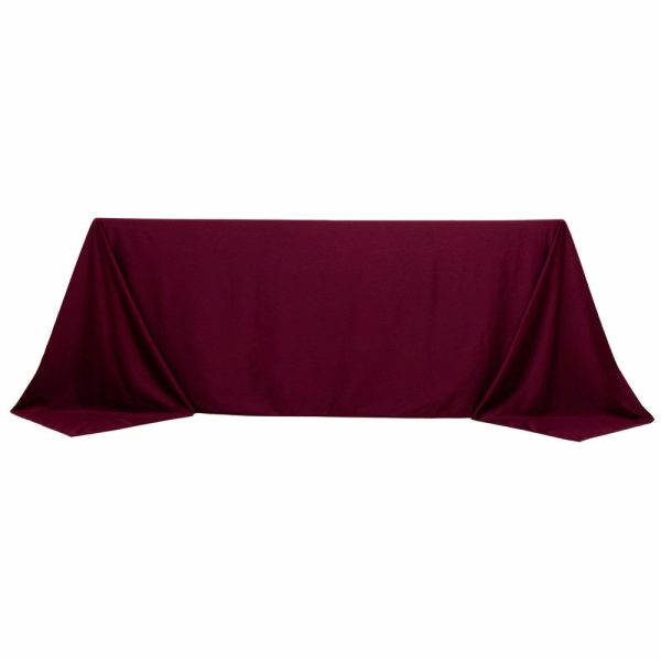 Scuba |  90″x132″ Burgundy Premium Scuba Wrinkle Free Rectangular Tablecloth, Seamless Scuba Polyester Tablecloth for 6 Foot Table With Floor-Length Drop