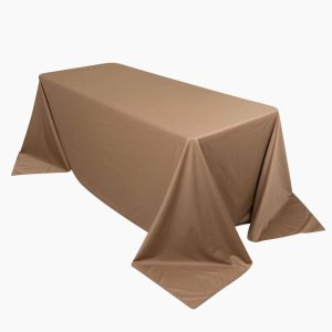 Scuba |  90″x132″ Nude Premium Scuba Wrinkle Free Rectangular Tablecloth, Seamless Scuba Polyester Tablecloth for 6 Foot Table With Floor-Length Drop