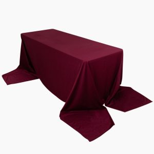 Scuba |  90″x156″ Burgundy Premium Scuba Wrinkle Free Rectangular Tablecloth, Seamless Scuba Polyester Tablecloth for 8 Foot Table With Floor-Length Drop