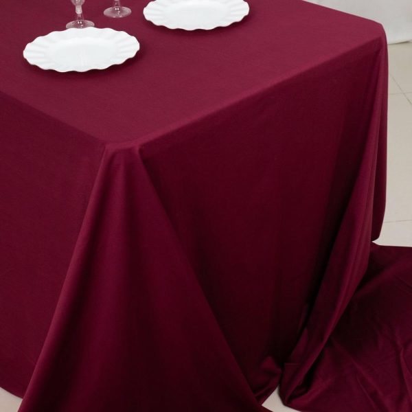 Scuba |  90″x156″ Burgundy Premium Scuba Wrinkle Free Rectangular Tablecloth, Seamless Scuba Polyester Tablecloth for 8 Foot Table With Floor-Length Drop