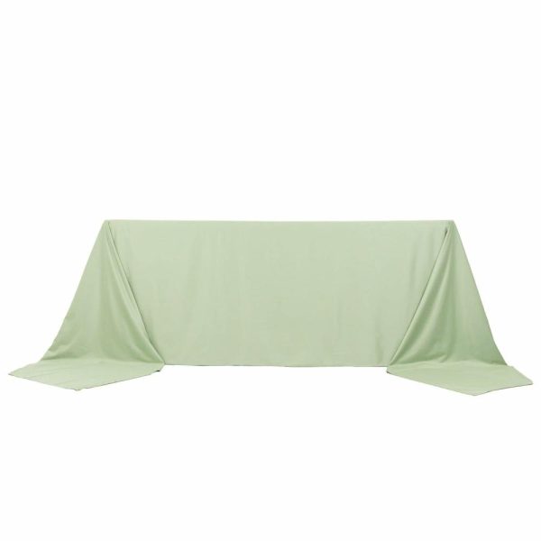 Scuba |  90″x156″ Sage Green Premium Scuba Wrinkle Free Rectangular Tablecloth, Seamless Scuba Polyester Tablecloth for 8 Foot Table With Floor-Length Drop