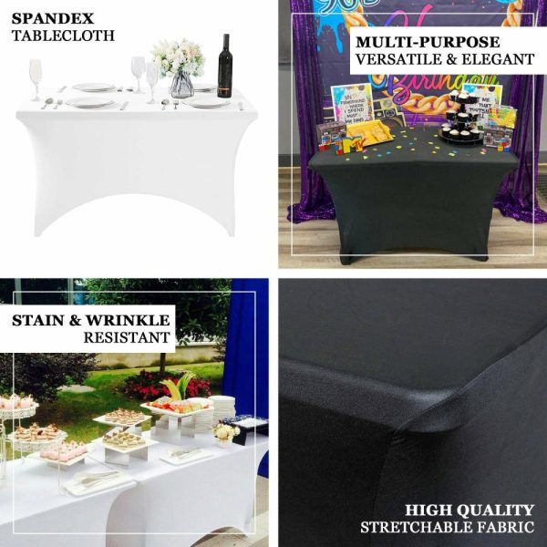 Spandex & Fitted |  4ft Black Rectangular Stretch Spandex Tablecloth