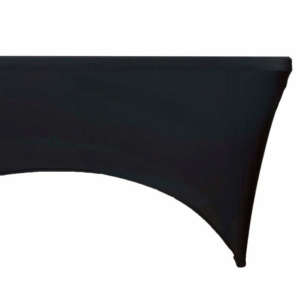 Spandex & Fitted |  4ft Black Rectangular Stretch Spandex Tablecloth