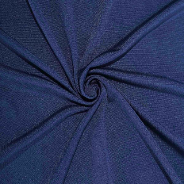 Spandex & Fitted |  Navy Blue Stretch Spandex Rectangle Tablecloth 8ft Wrinkle Free Fitted Table Cover for 96″x30″ Tables