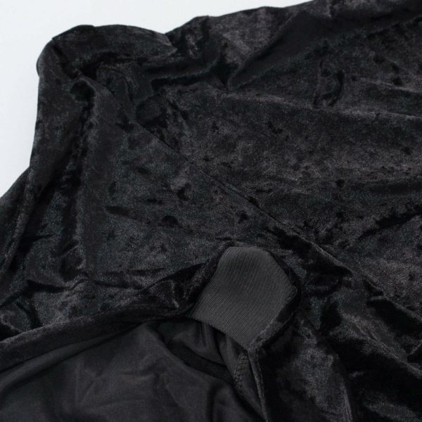 Taffeta & Velvet |  6ft Black Crushed Velvet Spandex Fitted Rectangular Table Cover