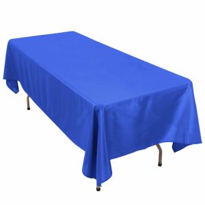 Commercial Grade Cotton & Polyester |  60″x102″ Royal Blue Seamless Premium Polyester Rectangular Tablecloth – 220GSM