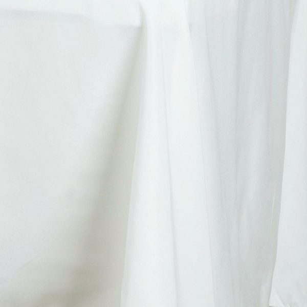 Commercial Grade Cotton & Polyester |  72″x120″ White Seamless Premium Polyester Rectangular Tablecloth – 220GSM