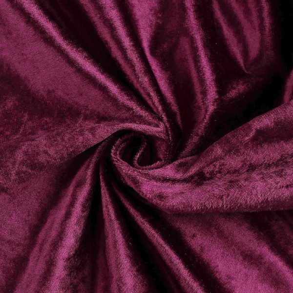 Taffeta & Velvet |  120″ Eggplant Seamless Premium Velvet Round Tablecloth, Reusable Linen for 5 Foot Table With Floor-Length Drop