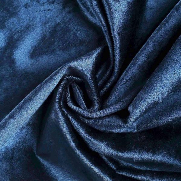 Taffeta & Velvet |  120″ Navy Blue Seamless Premium Velvet Round Tablecloth, Reusable Linen for 5 Foot Table With Floor-Length Drop