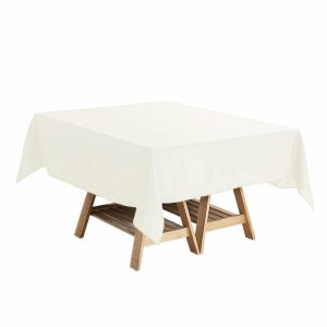 Polyester |  Ivory Polyester Square Tablecloth 54″x54″