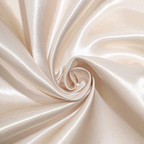 Satin |  72″ x 72″ Beige Seamless Satin Square Tablecloth Overlay