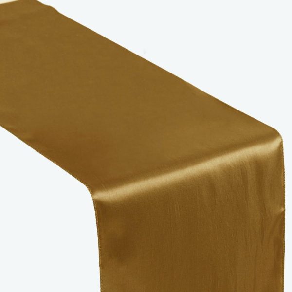 Satin & Taffeta Runners |  12″x108″ Gold Satin Table Runner