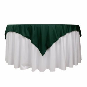 Scuba |  70″ Hunter Emerald Green Premium Scuba Wrinkle Free Square Table Overlay, Seamless Scuba Polyester Table Topper