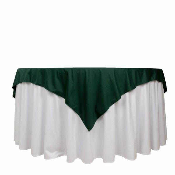 Scuba |  70″ Hunter Emerald Green Premium Scuba Wrinkle Free Square Table Overlay, Seamless Scuba Polyester Table Topper