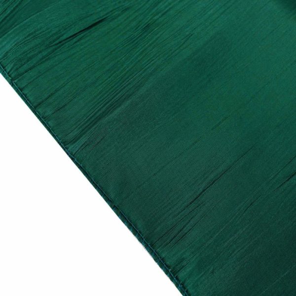 Taffeta & Velvet |  72″x72″ Hunter Emerald Green Accordion Crinkle Taffeta Table Overlay, Square Tablecloth Topper