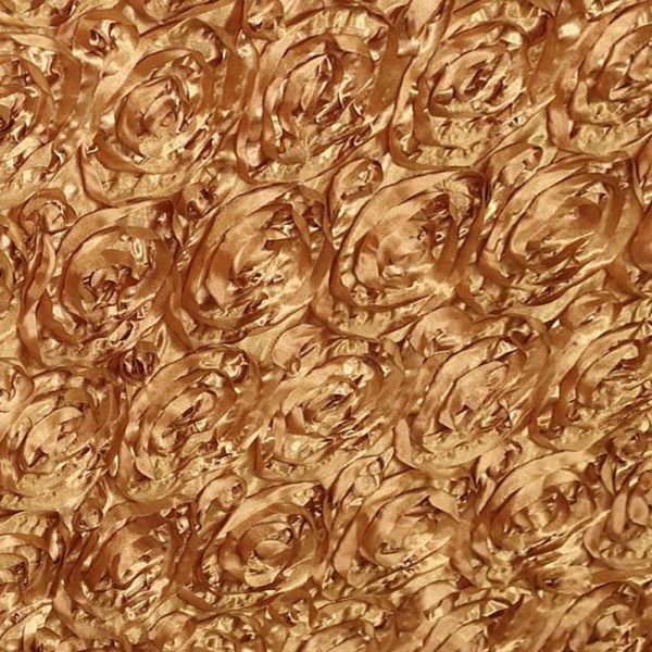 Satin |  21ft Gold Rosette 3D Satin Table Skirt