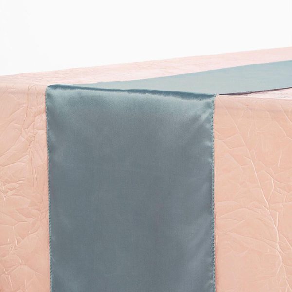 Satin & Taffeta Runners |  12″x108″ Dusty Blue Satin Table Runner