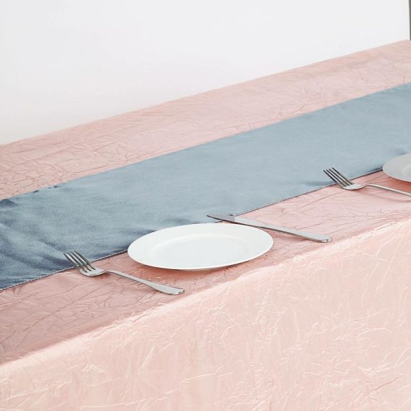 Satin & Taffeta Runners |  12″x108″ Dusty Blue Satin Table Runner