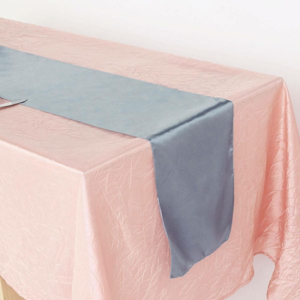 Satin & Taffeta Runners |  12″x108″ Dusty Blue Satin Table Runner