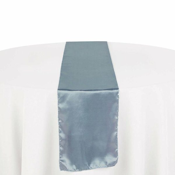 Satin & Taffeta Runners |  12″x108″ Dusty Blue Satin Table Runner