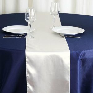 Satin & Taffeta Runners |  12″x108″ Ivory Satin Table Runner