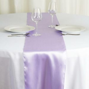 Satin & Taffeta Runners |  12″x108″ Lavender Satin Table Runner