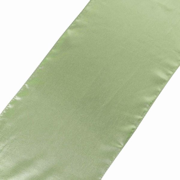 Satin & Taffeta Runners |  12″x108″ Sage Green Satin Table Runner