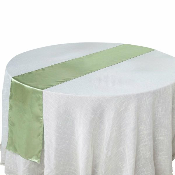 Satin & Taffeta Runners |  12″x108″ Sage Green Satin Table Runner